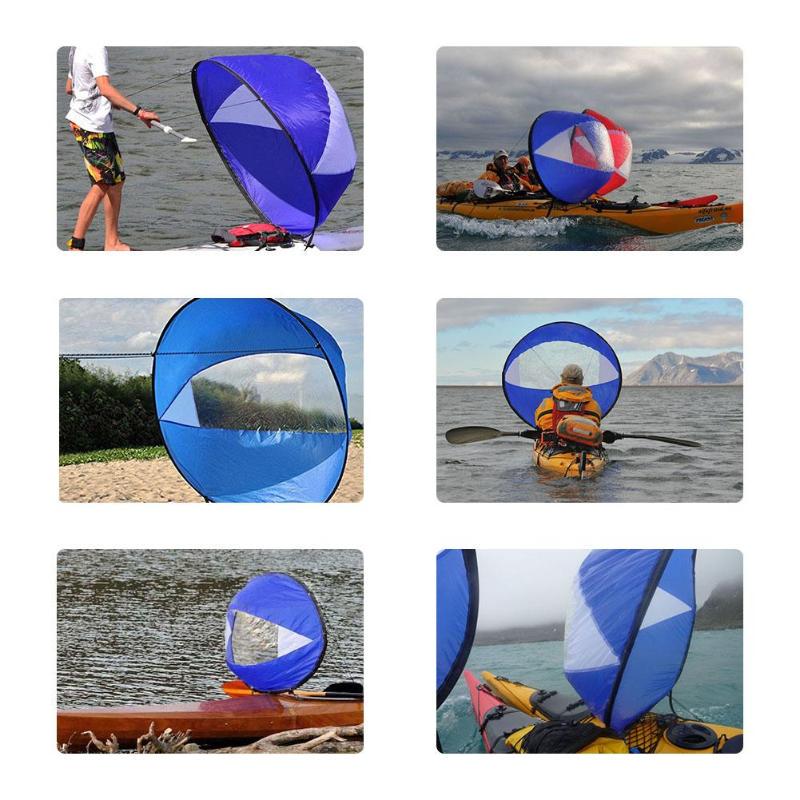 43in Kayak Canoe Downwind Wind Paddle Clear Window Popup Board Wind Sail SI