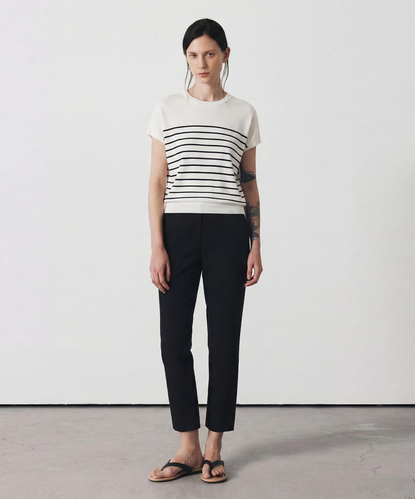 Aesmoeo Lea Dolman Sleeve Stripe Knit (Ivory)