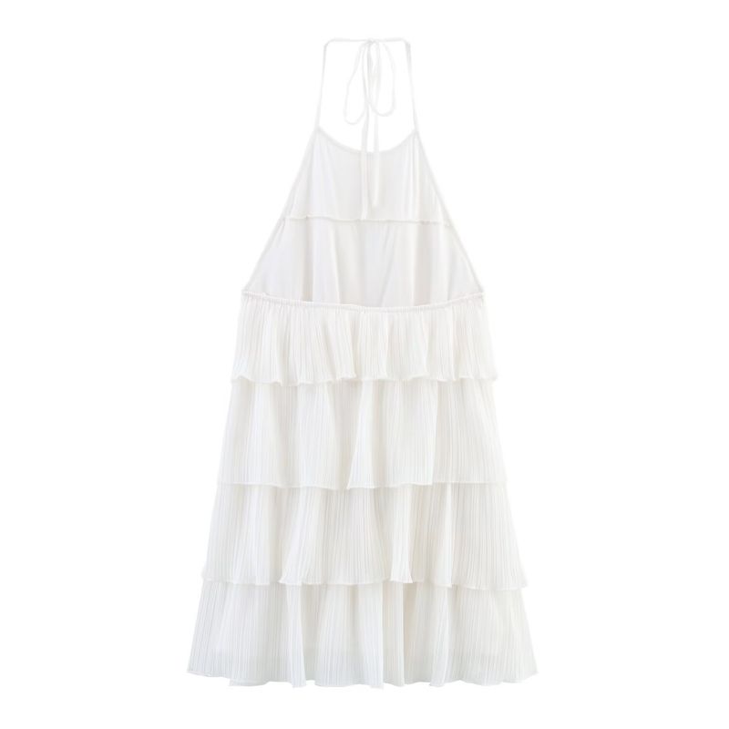 Zbzr Spring New Women Clothes Western Style Fashion Hanging Collar Laminated Decoration Dress 1165452 300