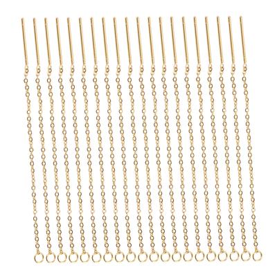 20 STÜCKE 2,4 Zoll Einfädler-Ohrringe Edelstahl O-Kette Eleganter Stil Kettenohrringe für Frauen Dating