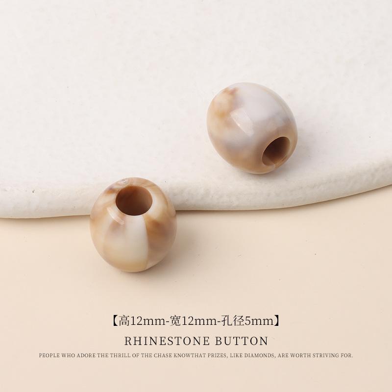 5 ks Akrylové Dvoubarevné Korálky do Kbelíku s Velkým Otvorem Ručně Vyráběné Korálkové Šperky Korálky Plavky Sukně Tkaničky do Bot Dekorativní Kulatá Korálková Spona