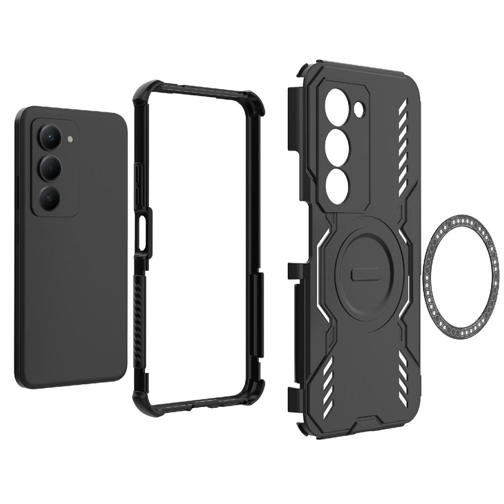 Für Xiaomi Redmi 15 5G (Global) (169mm) Magnetische Hülle Schmetterlings-Rüstung Hohl Wärmeableitung PC + TPU Handyhülle