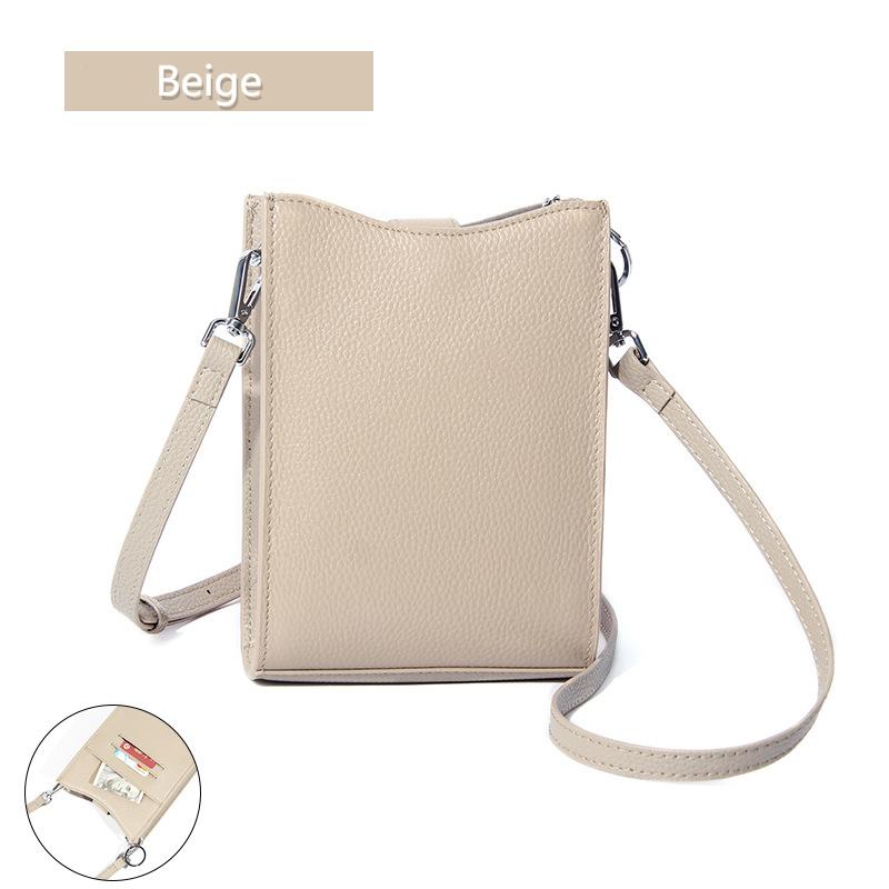 

Японская сумка для мобильного телефона из натуральной кожи, новая простая сумка через плечо бежевый