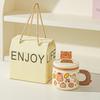Cute Cartoon Cute Pet Doodle Animal Mug Office High value Water Cup Mobile Phone Stand Student Ceramic Cup