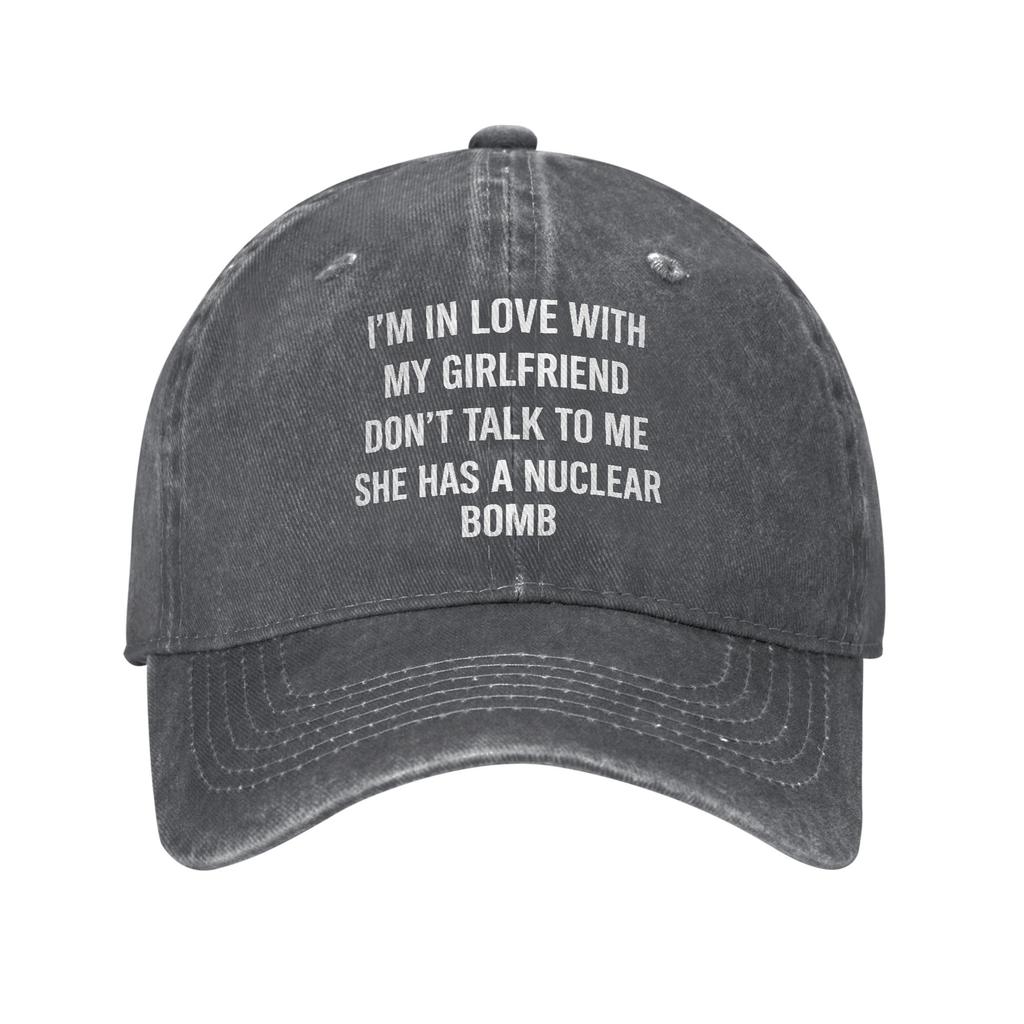 Im In Love with My Girlfriend Dont Talk To Me Unisex Unstructured Baseball Caps Distressed Cotton Hats Adjustable Headwear