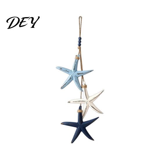 Badezimmer Strand-Thema Dekor 1/2 Stück Böhmischer Holz-Seestern Hängende Dekoration, Handgefertigter Fisch Wandverzierung, Heimkunst Küsten-Nautik-Anhänger