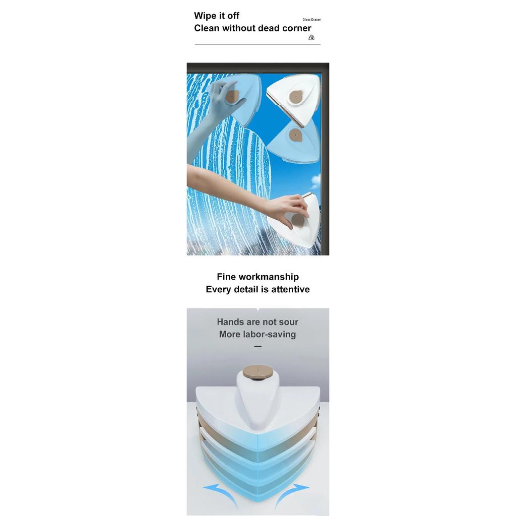 Double Sided Magnet Windows Cleaner Automatic Drainage Wiper Glass Window Washer Household Cleaning Tool For Window Washing