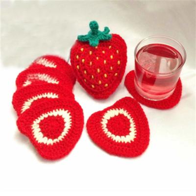 Cute Fruit Coasters Handmade Crocheted Insulating Mats Creative Home Anti-scald Non-slip Coaster Kitchen Supplies Placemats