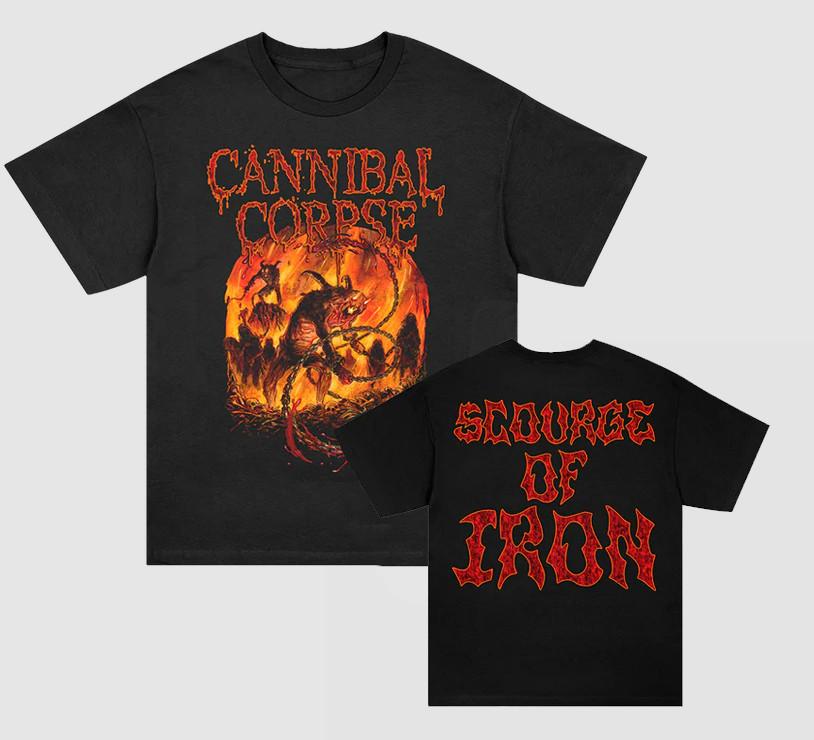 Cannibal Corpse band Scourge Of Iron T-Shirt Black Unisex Full Size WA648 Unisex T-Shirt XXXL