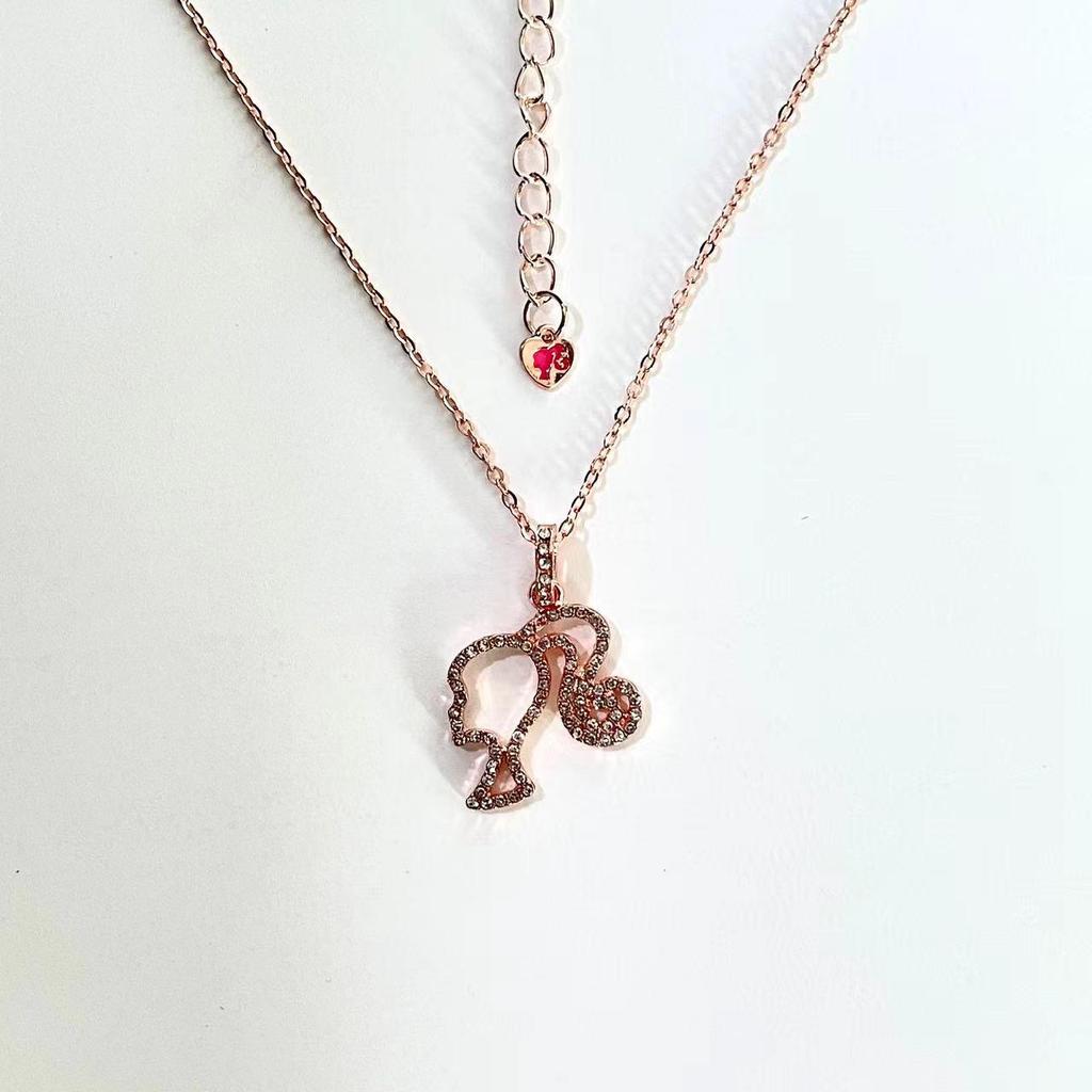 Barbie Prinses Peach Hart Hanger Ketting – Elegant, Licht Luxe Sleutelbeinketting