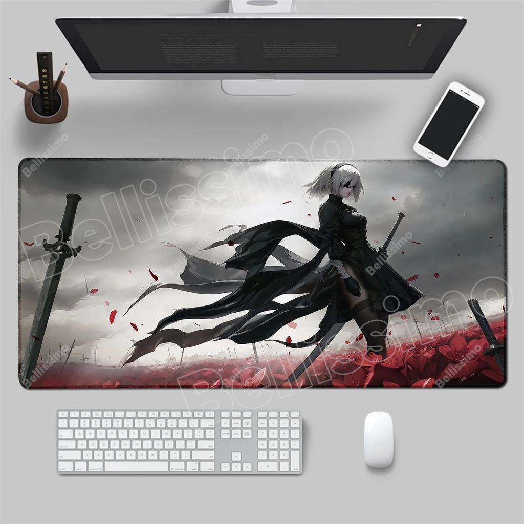 Horká herní dívka NieR Automata YoRHa No. 2 Typ B Podložka pod myš Klávesnice Koberec Gumová Stolní Podložka Herní XXL PC Příslušenství Podložka pod myš
