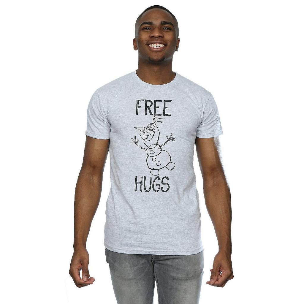 frozen Mens Free Hugs Olaf Heather T-Shirt