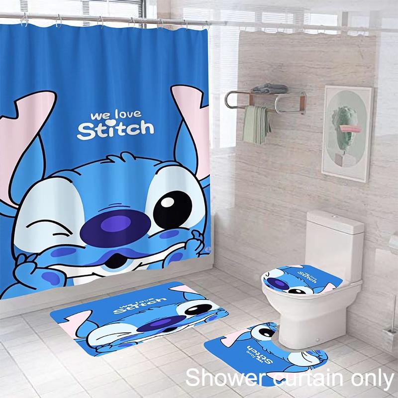 Lilo Stitch Duschvorhang Wasserdicht Schimmelresistent Und Niedlich Heimdekoration