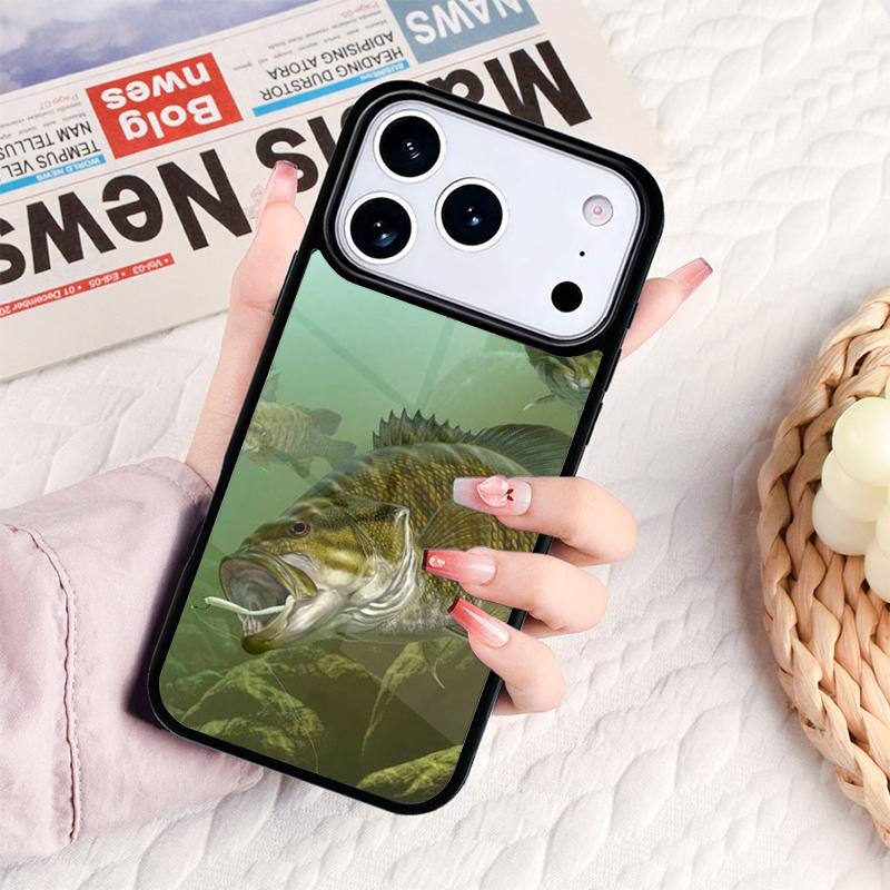 Bass Fish Fishing Phone Case For IPhone 17 16e 15 14 13 12 11 Pro Max Air Mini Soft Protective Cover