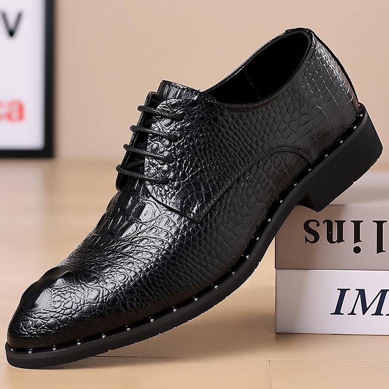 Fashion Big Szie Spring Autumn New Designer Men's Dress Shoes Soft Sole Fashion Casual Breathable Non-slip Black Learher Shoes for Men