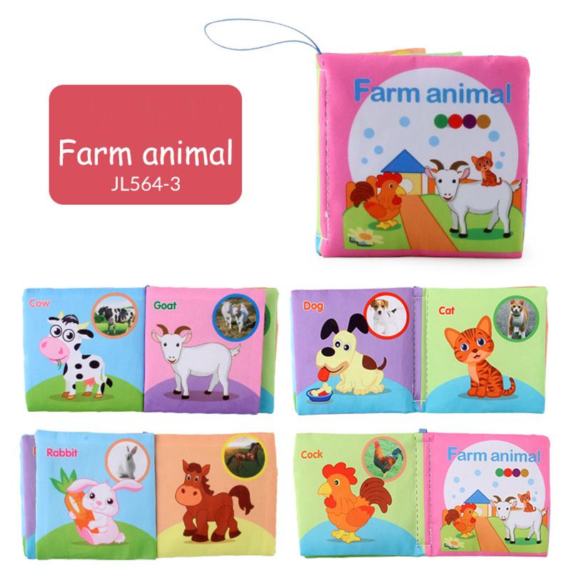 Children Enlightenment Early Educational Toys Kids Cloth Books English Animal Car Fruit Cognitive Book for Toddlers 12-72 Month