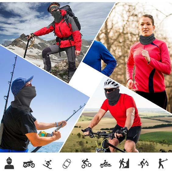SUNLAND Breathable Gaiter Face Mask Neck Gaiter Scarf Dust Sun Protection Face Cover Windproof Ideal For Running Cycling