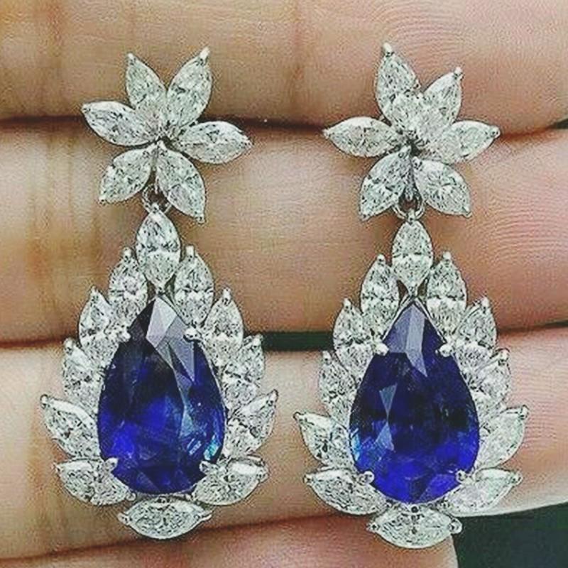 Huitan Gorgeous Women's Stud Earrings Full with Dazzling CZ Stone Sparkling Ear Piercing Earrings Party Jewelry