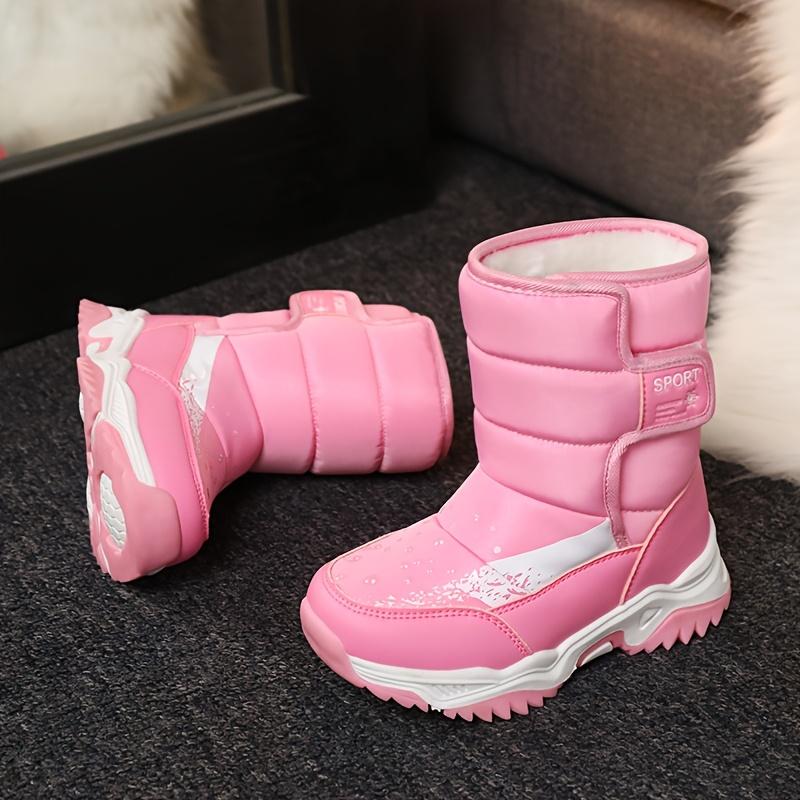 Outdoor Girls' Snow Boots with Fleece Lining Warm Comfortable