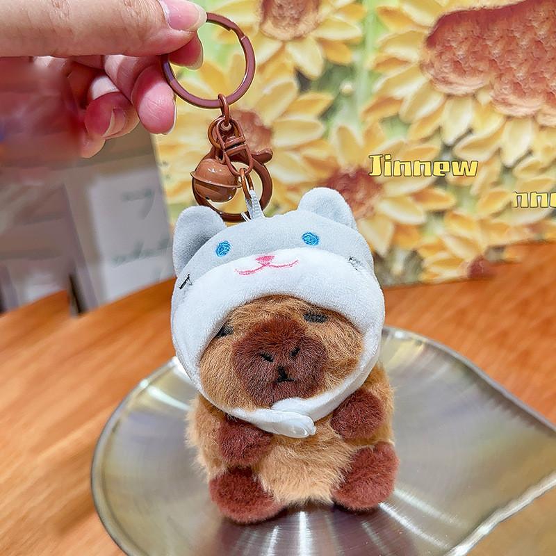 Wearing Rabbit Snake Chicken Cat Penguin Headgear Capybara Plush Keychain Gift