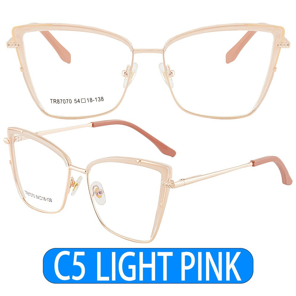 Red Cat Eye Myopia Glasses -1 5 To -6 0 Retro Blue Light Blocking Women Optical Prescription Eyeglasses Metal Frame