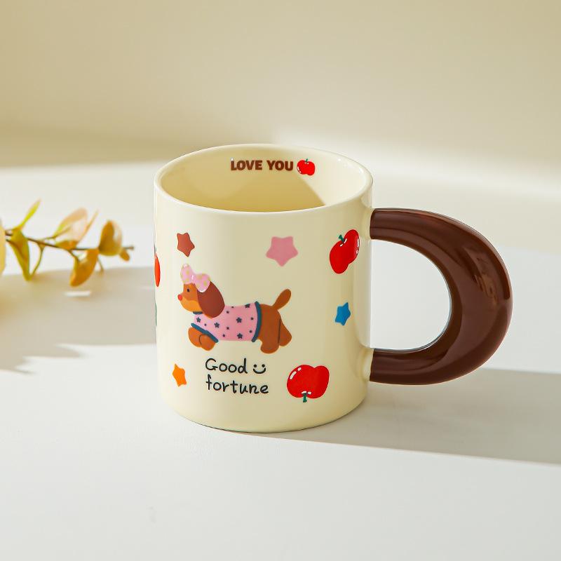Dachshund Mug Girl Cute Household Drinking Cup New Coffee Breakfast Cup Couple Ceramic Cup
