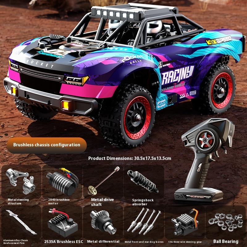 Professional Carbon Brush Rc Remote Control Car Four-Wheel Drive Off-Road High-Speed Big Foot Short Card Adult Racing Toy Car