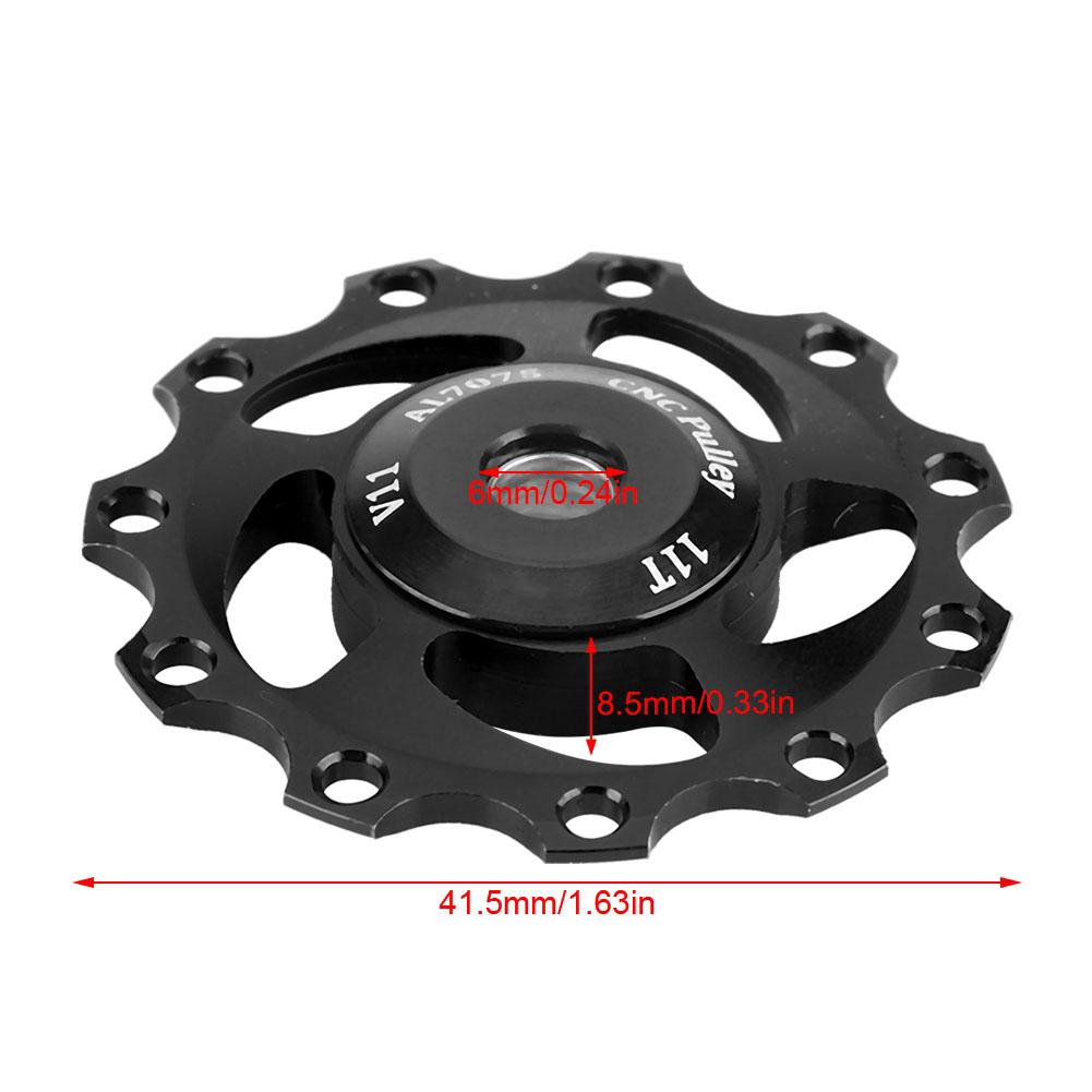 GUB Leichte 11T Mountainbike Fahrrad Schaltwerk Riemenscheibe Führungsrad (Schwarz)