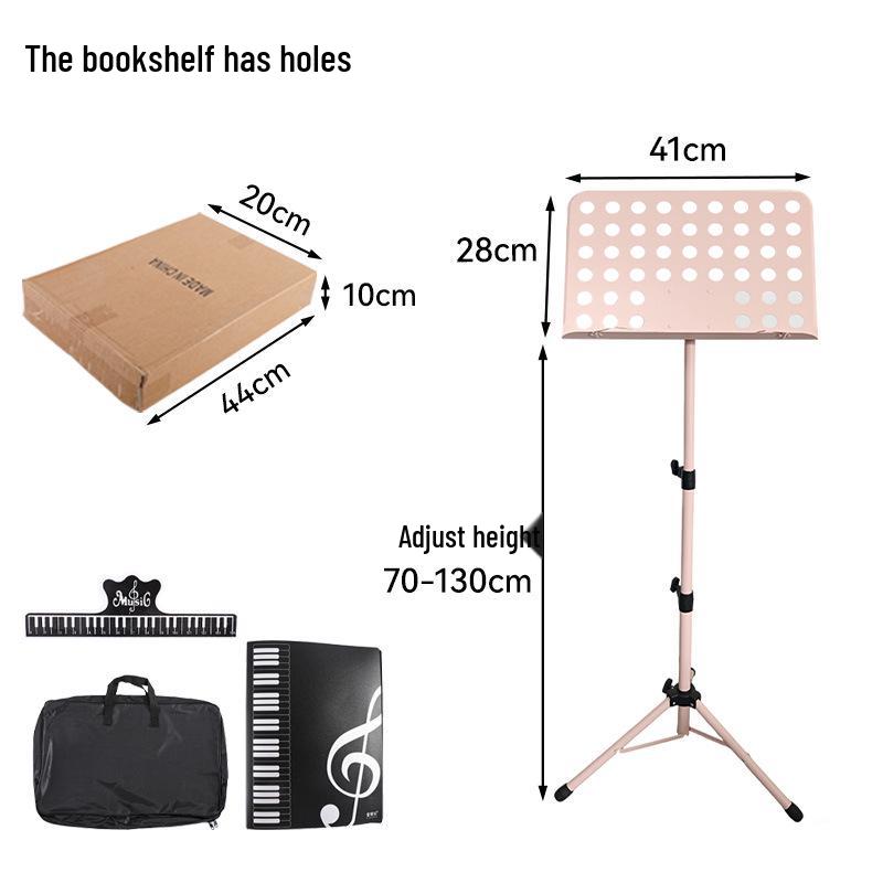 Adjustable Portable Folding Music Stand for Guitar, Violin, Guzheng, and Erhu Sheet Music