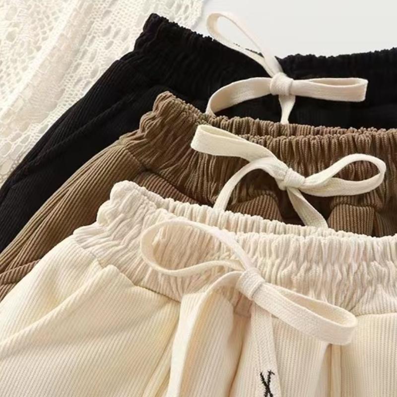 Pantaloni lungi din bumbac catifea pentru băieți și fete pentru toamnă și iarnă, catifea groasă de miel, pantaloni de trening pentru copii, pantaloni casual