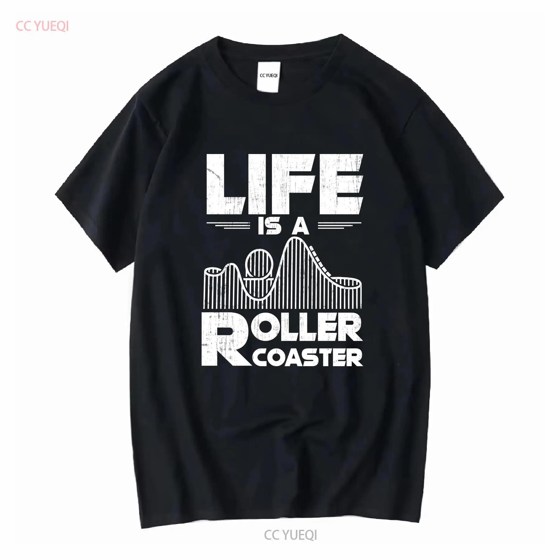 Roller Coaster T Shirt Amusement Park Life Is A vintage Washed Stylish designer clothes fashion homme Unisex graphic S разноцветный