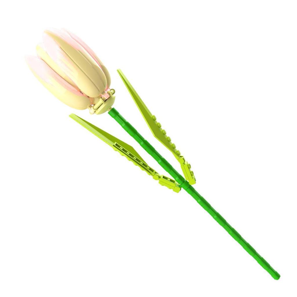 Tulip Flower Bricks Set Building Block Bouquet Model Home Decoration Plant Potted Flower Assembly Bricks Child Festive Gifts