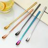 4Pcs 304 Stainless Steel 7.68inch Stirring Spoon Juice Ice Cream Scoop Coffee Tea Spoon Bar Tableware Kitchen Tool Seasoning Mixing Dessert