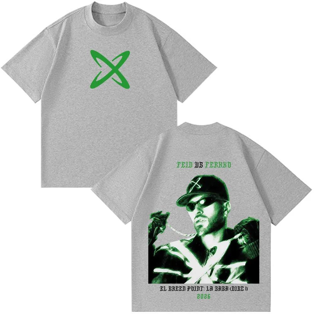 Rapper Feid Ferxxo Tour 2026 Print Tees Men Women Fashion T-shirt Short-sleeved Cotton Casual Loose Vintage T-shirts Streetwear