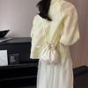 Ethnic Style Embroidery Flower Handbag Chinese Floral Bucket Bag Hanfu Drawstring Bag  Shopping