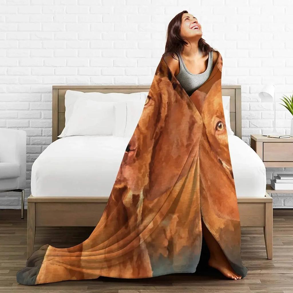 Flannel Throw Blanket Vizsla - Hungarian Pointer Collage Blankets Bedding Warm Plush Blanket for Bed Picnic Travel Home Couch