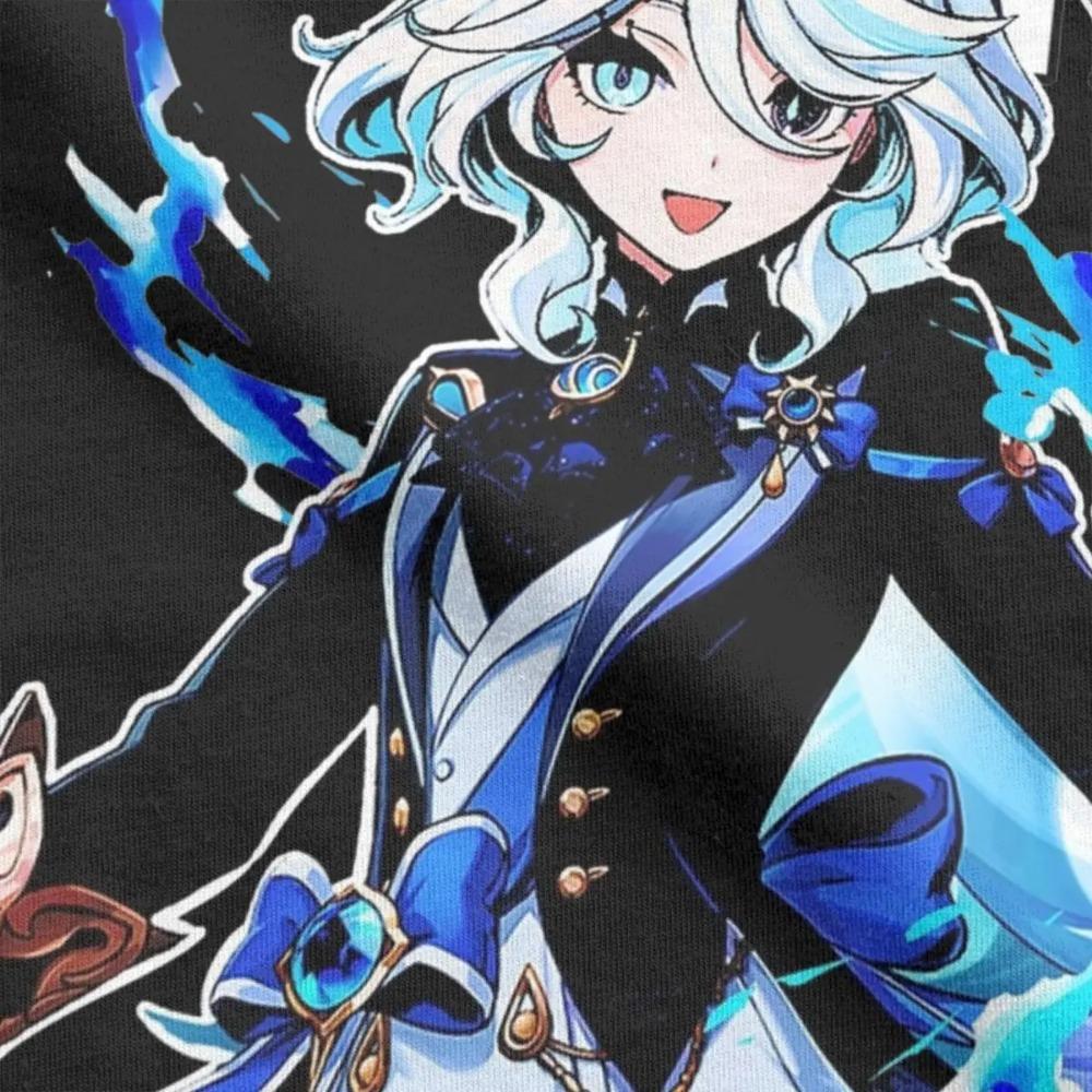 Tricouri pentru bărbați Furina Genshin Impact 100% Bumbac Îmbrăcăminte Grozav Tricou cu Mânecă Scurtă și Guler Rotund Idee de Cadou Tricouri