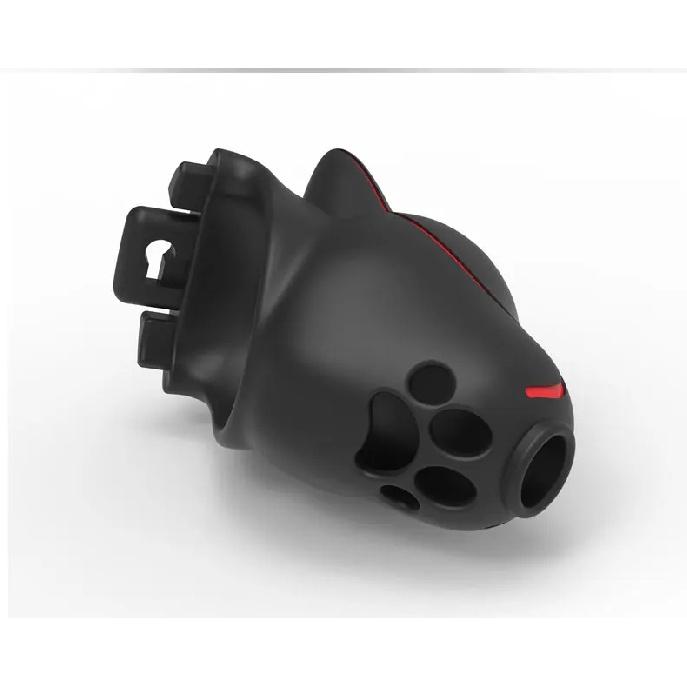 A new arrival dog head chastity cage adult sex toy with lock nylon rubber chastity cage with 4 rings.