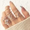 Ensemble de bagues style Boho pour femmes, couleur or, cœur, Vintage, géométrique, croix, perle, papillon, bijoux tendance, cadeau