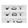 2pcs Car Styling ABS V6T V8T V10 Letter Emblem Tail Trunk Fender Side Badge Sticker For Q1 A4 A3 A5 A6 Q3 Q5 Q7 S6 Accessories