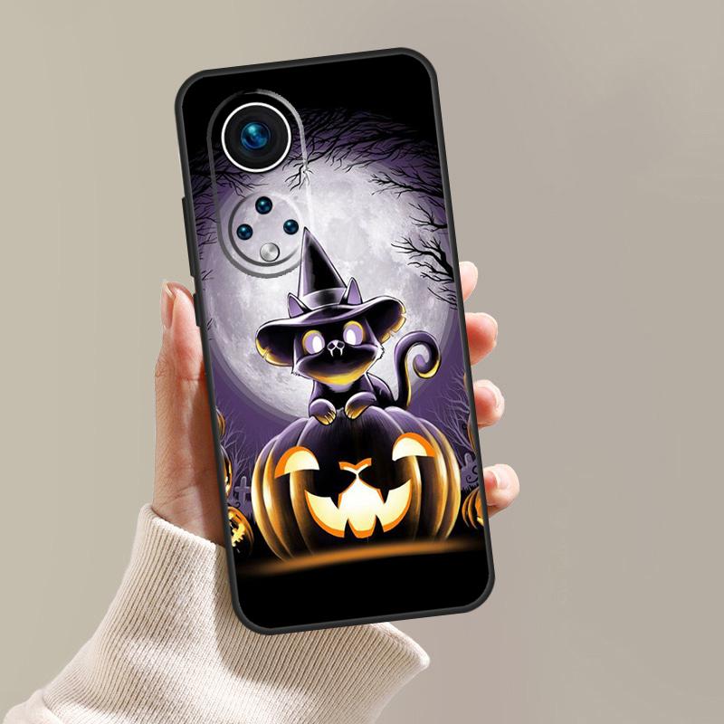 Witch Black Cat Case For Honor Magic 5 6 7 8 Pro 200 400 Lite 50 70 90 Win RT X8c X8b X9a X9b X9c X9d Cover