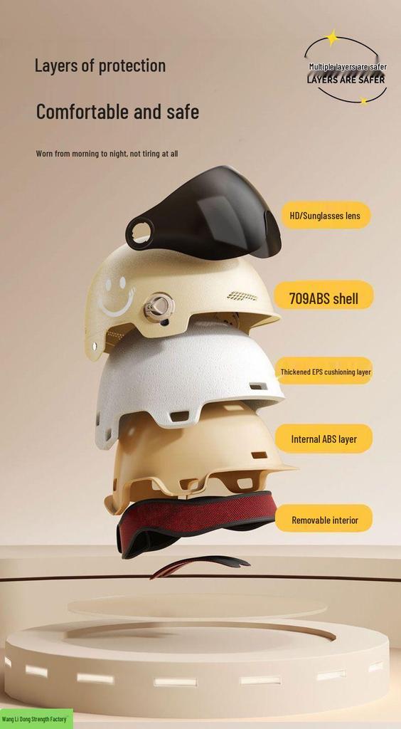 Unisex Smiley Motorcycle/Scooter Electric Safety Helmet - Summer, Universal Fit, Half-Coverage