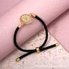 Adjustable Retro Gold-Plated Our Lady Mary Zircon Hand Jewelry with Cotton Rope
