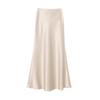 Women's High-Waisted Satin Midi Pencil Skirt, Slim-Fit Fishtail Design, 2025 Spring/Summer Collection