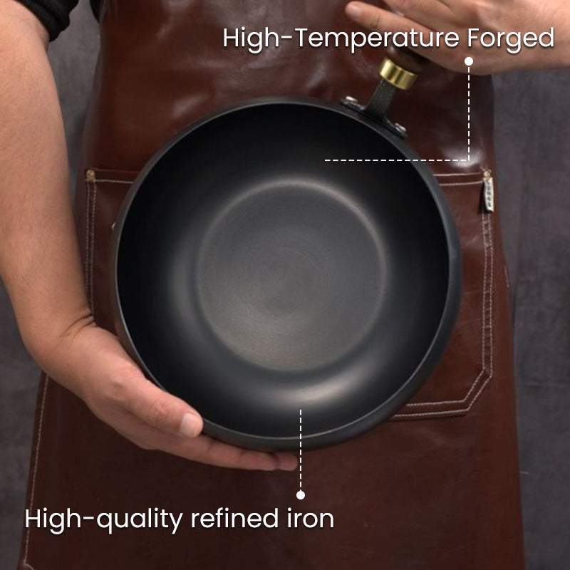 24cm Unbeschichteter Dicker Eisen Topf Antihaft Wok Schmortopf Küchen Kochtopf Gusseisen Pfanne Kochgeschirr Wok Pfanne Bratpfanne