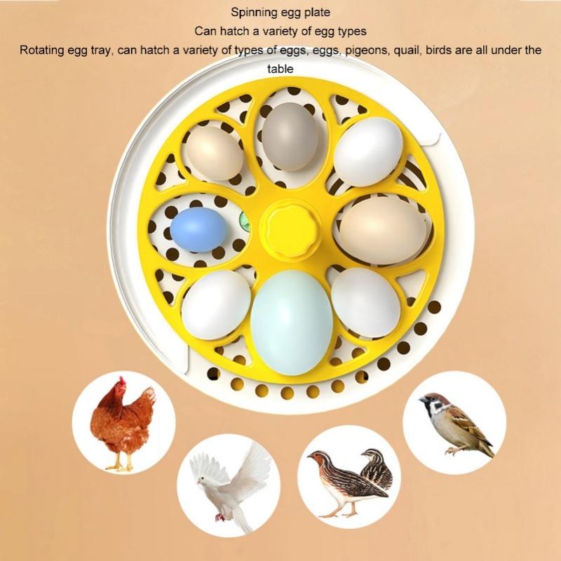 Mini Egg Incubator For Home Automatic Temperature Humidity Control 4 Eggs Candler Poultry Hatching Machine