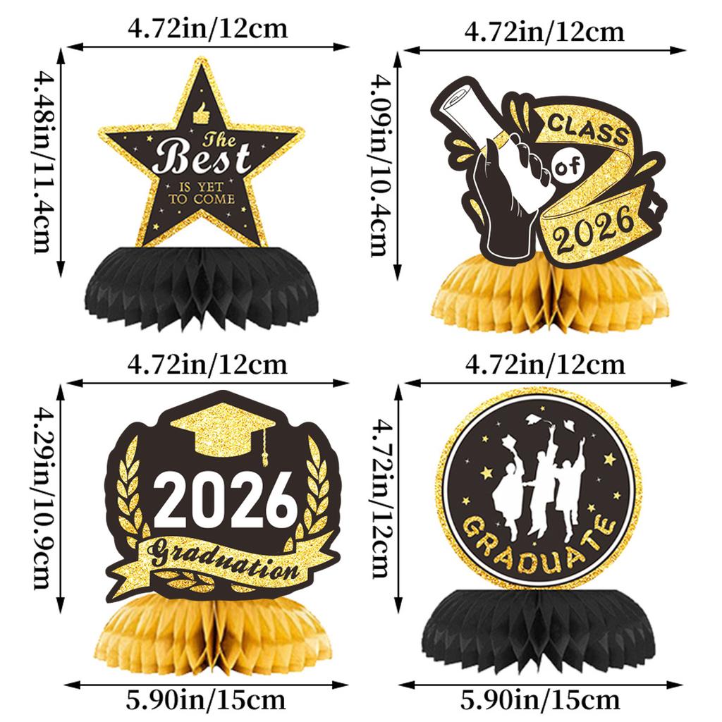 Graduation Season Theme Party Decoration Grad Honeycomb Ornament Graduate Classroom Celebration Honeycomb Table Pendulum