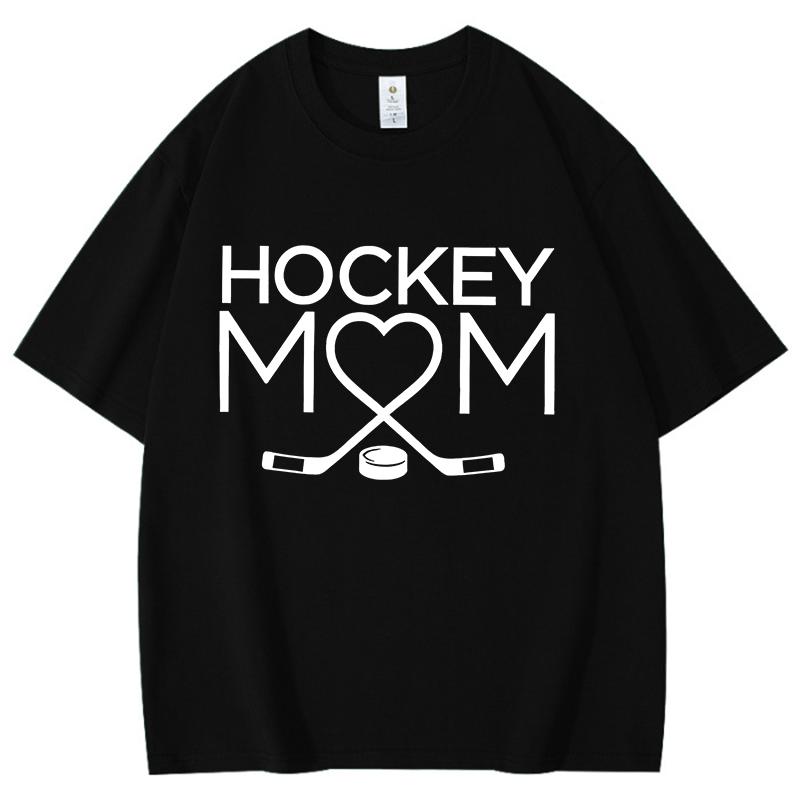Fashion Like Hockey Mom Print Cotton Tshirt Soft Print Top Unisex Tee Clothing Casual Oneck Short Sleeve Trendy Urban Street