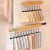 Punch Free Wooden Hats Hanger 8/12 Clips Clothes Drying Rack Wall Mounted Hat Holder  for Home