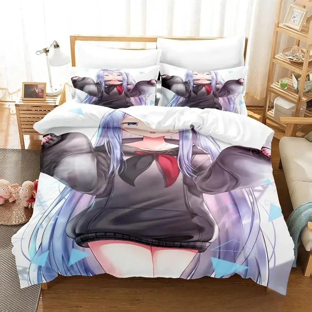 Yoisaki Kanade Bedding Set Cartoon Anime Three-Piece Set Adult Kid Bedroom Duvetcover Sets 3D Kawaii Girl Colcha De Verano Cama